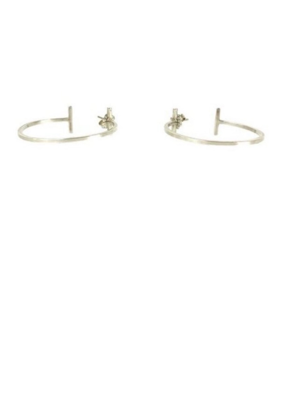 Tiffany & Co. Silver T-Hoop Earrings - Picture 6 of 6